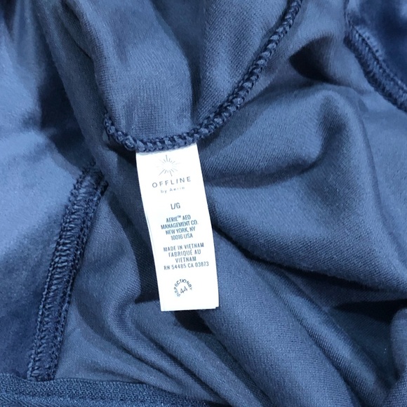 Aerie Offline After Party Velour Jacket Blue Velvet Zip Up Large⭐️ - Picture 8 of 8